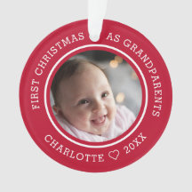 Primeiro Natal Como Avós 2 Foto Vermelha