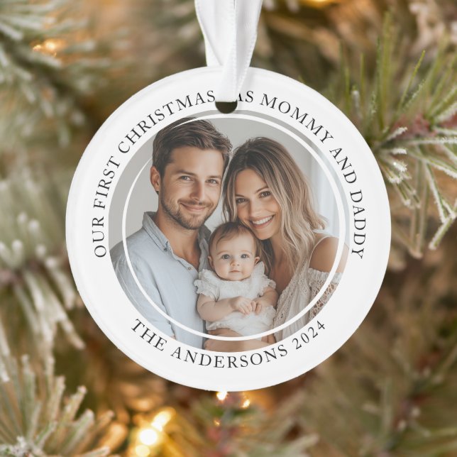 Ornamento Primeiro Natal Como Foto Personalizada De Mamãe E  (Árvore)