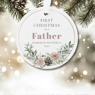 Ornamento Primeiro Natal como Pai Nome Ano