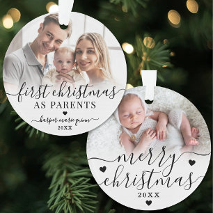 Ornamento Primeiro Natal Como Pais Bebê 2 Foto