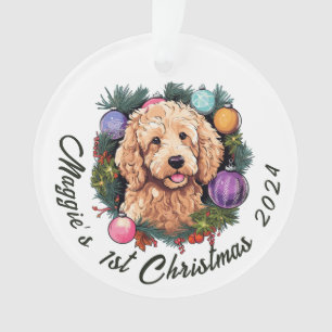 Ornamento Primeiro Natal de Goldendoodle