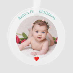 Ornamento Primeiro Natal do Bebê com Foto Personalizada