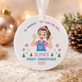 Ornamento Primeiro Natal do Bebê Nome Personalizado
