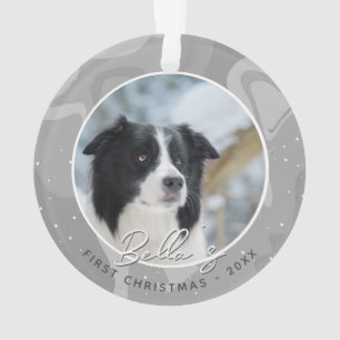 Ornamento Primeiro Natal do Cachorrinho Border Collie Foto