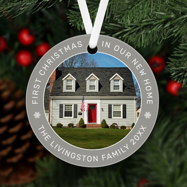 Ornamento Primeiro Natal em Nossa Nova Foto Personalizada da (Criador carregado)