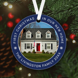 Ornamento Primeiro Natal em nossa nova foto personalizada do