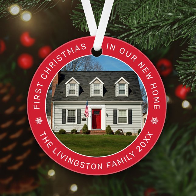 Ornamento Primeiro Natal em Nossa Nova Foto Personalizada Ve (Criador carregado)