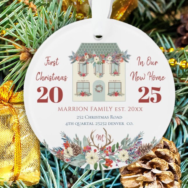 Ornamento Primeiro Natal em Nova Casa (Criador carregado)