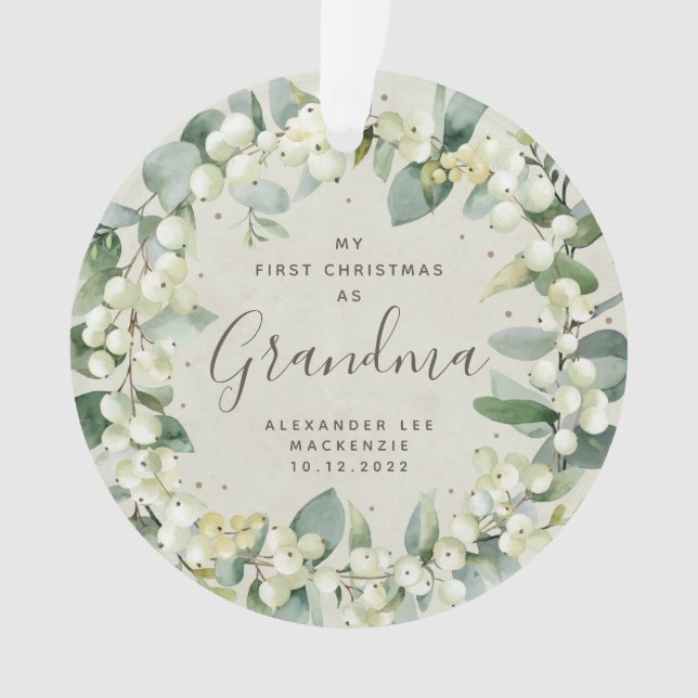 Ornamento Primeiro Natal Foto de Avô/Qualquer Parente (Frente)