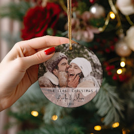Ornamento Primeiro Natal Juntos | 2 Árvore de Férias de Foto