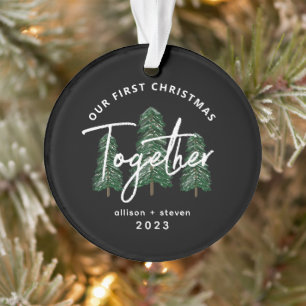 Ornamento Primeiro Natal Juntos Casais Evergreen de 2023