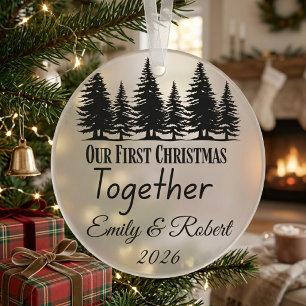 Ornamento Primeiro Natal Juntos Casal Personalizado minimali