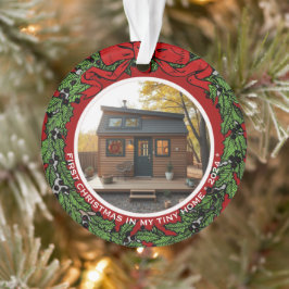 Ornamento Primeiro Natal na minha pequena foto de casa