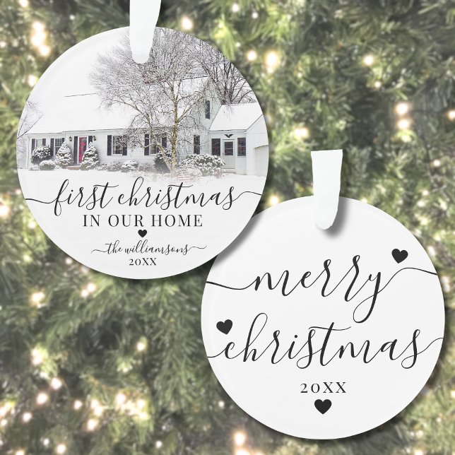 Ornamento Primeiro Natal - Nova Foto Home (First Christmas New Home Photo Ornament)