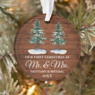 Ornamento Primeiro Natal Sr. Rustic Wood Dois Pines