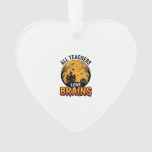 Ornamento Professor Dia das Bruxas Amor Cérebros Design Vint
