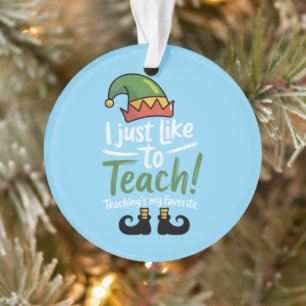 Ornamento Professor Divertido Natal Ensino é Meu Favorito 