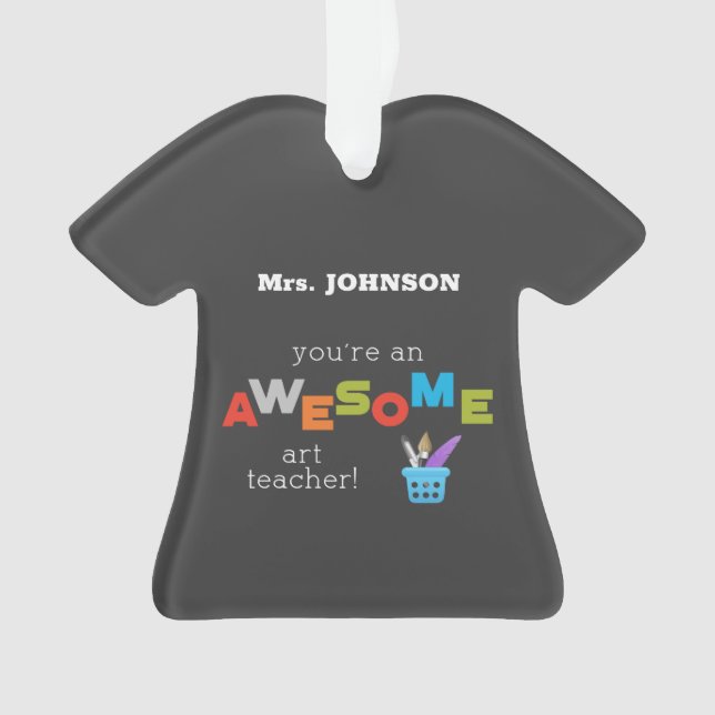 Ornamento Professora de Arte, Paint Brush, Incrível (Frente)