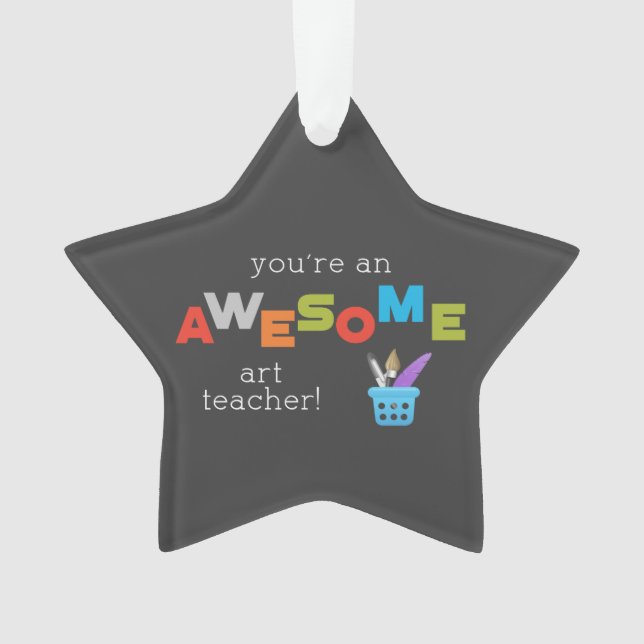 Ornamento Professora de Arte, Paint Brush, Incrível (Frente)