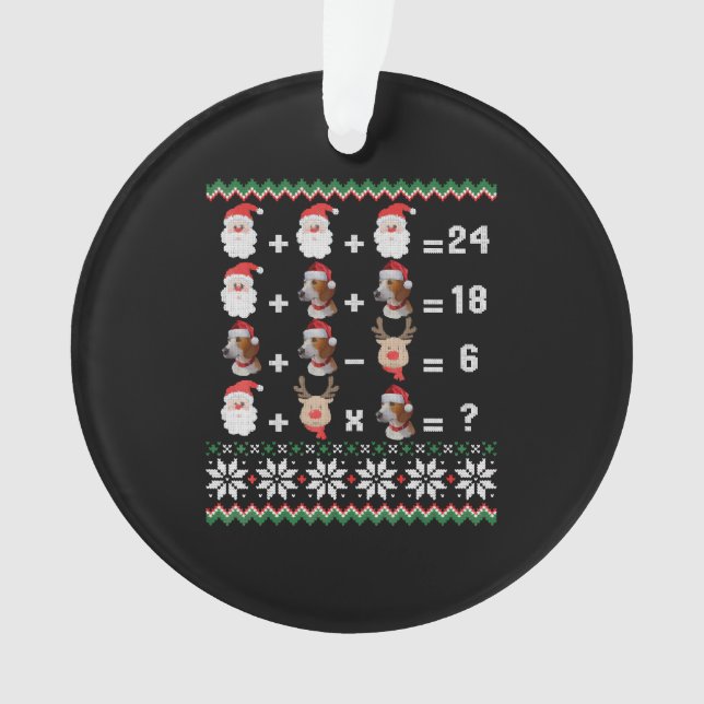 Ornamento Professora de Matemática HARRIER de Natal (Frente)