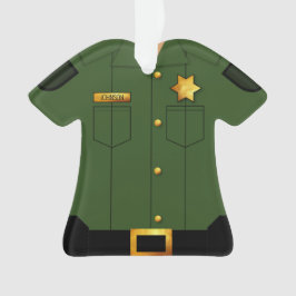 Ornamento Profissão uniforme verde Polícia