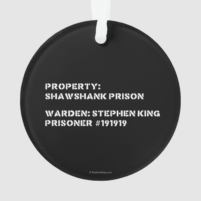 Ornamento Propriedade: Prisão de Shawshank (Verso)