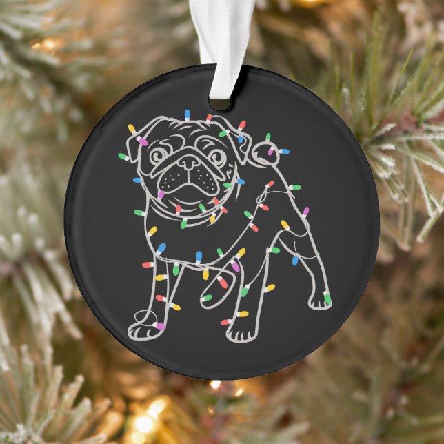 Ornamento Pug Dogs Tree Christmas Sweater Xmas Pet Animal  (Árvore)
