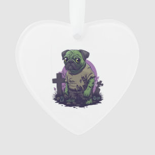Ornamento Pug Zumbi � Cachorro de Halloween Divertido e Sem