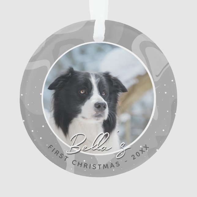 Ornamento Puppy First Christmas Border Collie Dog Foto (Verso)