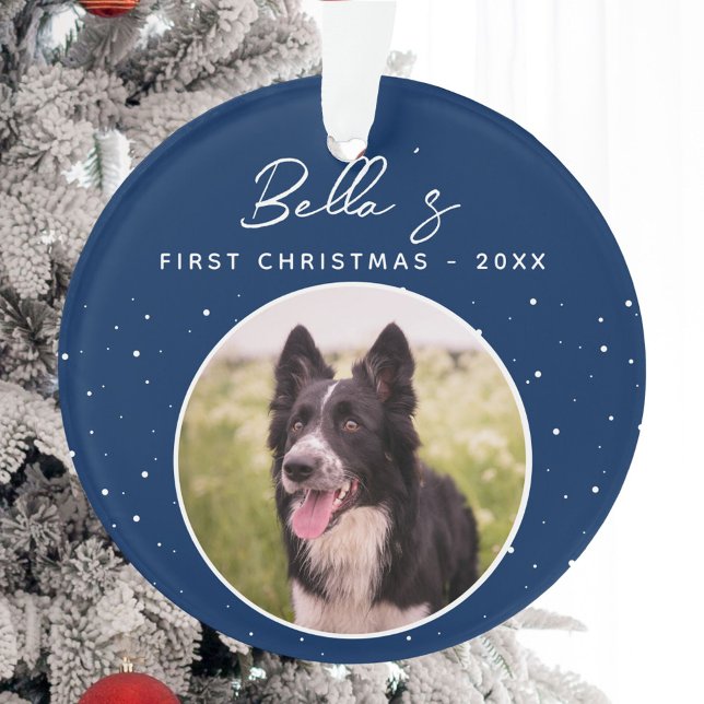 Ornamento Puppy First Christmas Border Collie Dog Foto (Criador carregado)