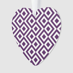 Ornamento Purple e White Meander