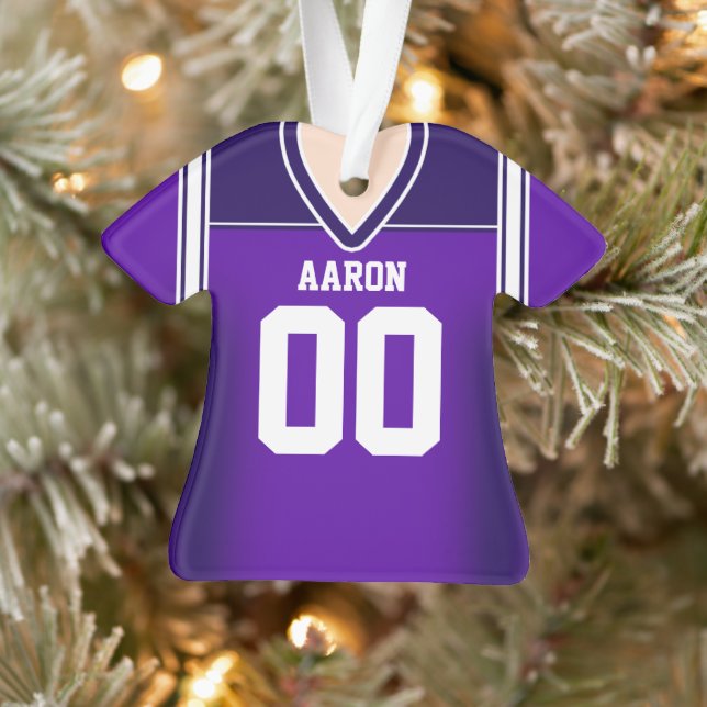 Ornamento Purple/White Football Jersey (Árvore)