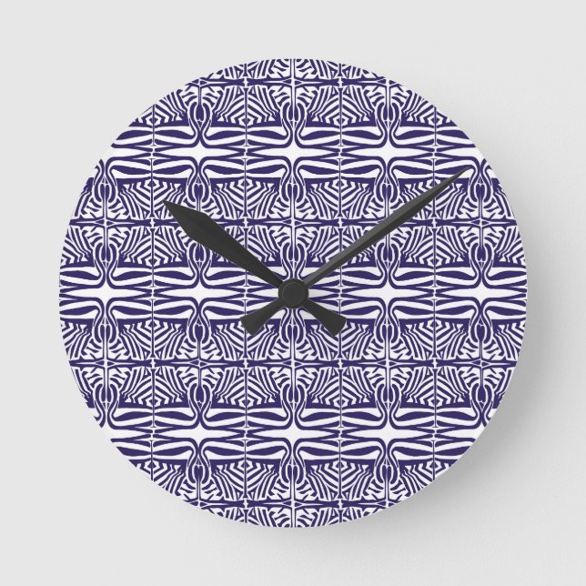 Ornamento Púrpura do Relógio de Parede (Frente)