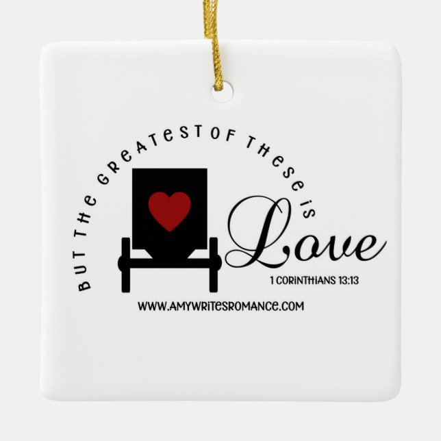 Ornamento quadrado 1 Corintianos 13:13 (Frente)