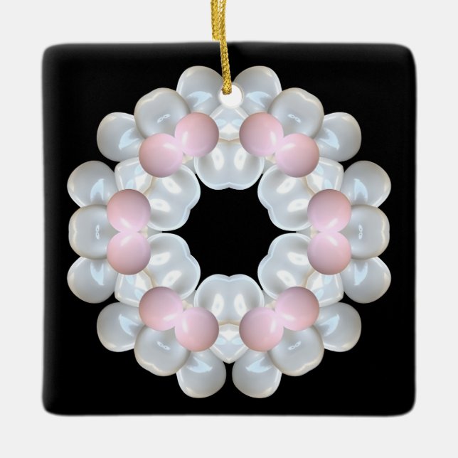 Ornamento Quadrado de Cerâmica (Frente)