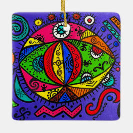 Ornamento Quadrado de Cerâmica