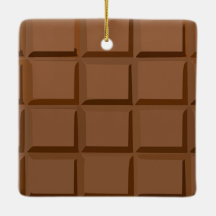 Ornamento Quadrado de Natal Cerâmico para Bares Do