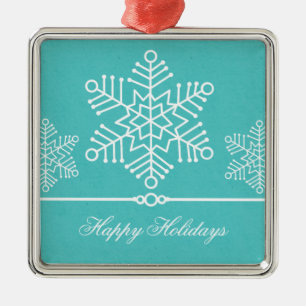 Ornamento Quadrado Delicado Snowflakes Premium