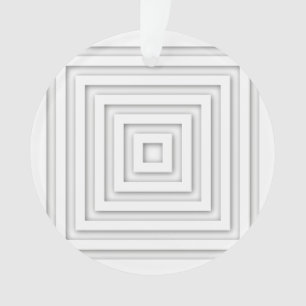 Ornamento Quadrado Geométrico Branco