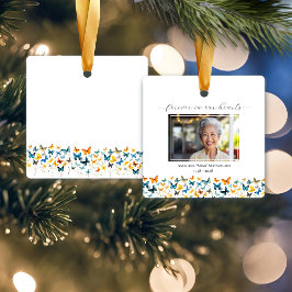 Ornamento Quadrado Personalizado por Borboleta