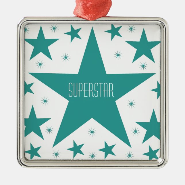 Ornamento Quadrado Premium de Coleção Superstar (Frente)