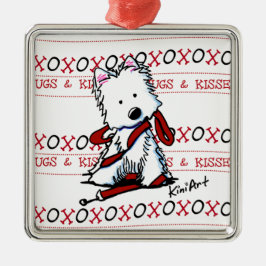 Ornamento Quadrado Westis Hugs & Kisses