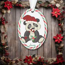 Ornamento Quadro de Canas de Urso Panda