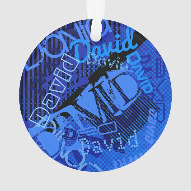 Ornamento Qualquer nome personalizável do Creative Blue (Verso)