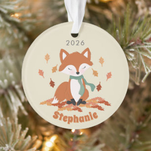 Ornamento Queda Fox Woodland Aniversário