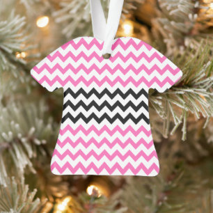 Ornamento Quente rosa e Black Chevron por Shirley Taylor