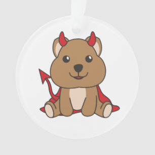 Ornamento Quokka Halloween Figurino da Bruxa do Diabo Doce