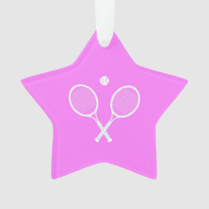 Ornamento Rackets de tênis e Estrela Rosa Bola