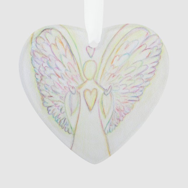 Ornamento Rainbow Hearts Angel Art Ornament Holiday (Frente)