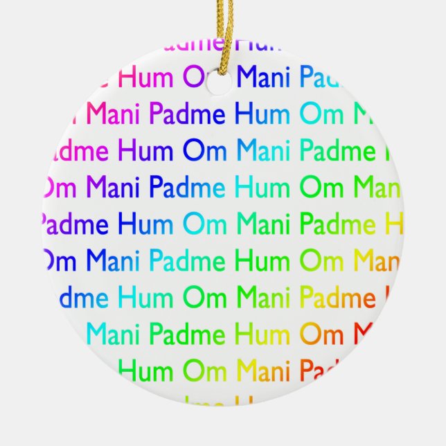 Ornamento Rainbow Om Mani Padme Hum (Frente)